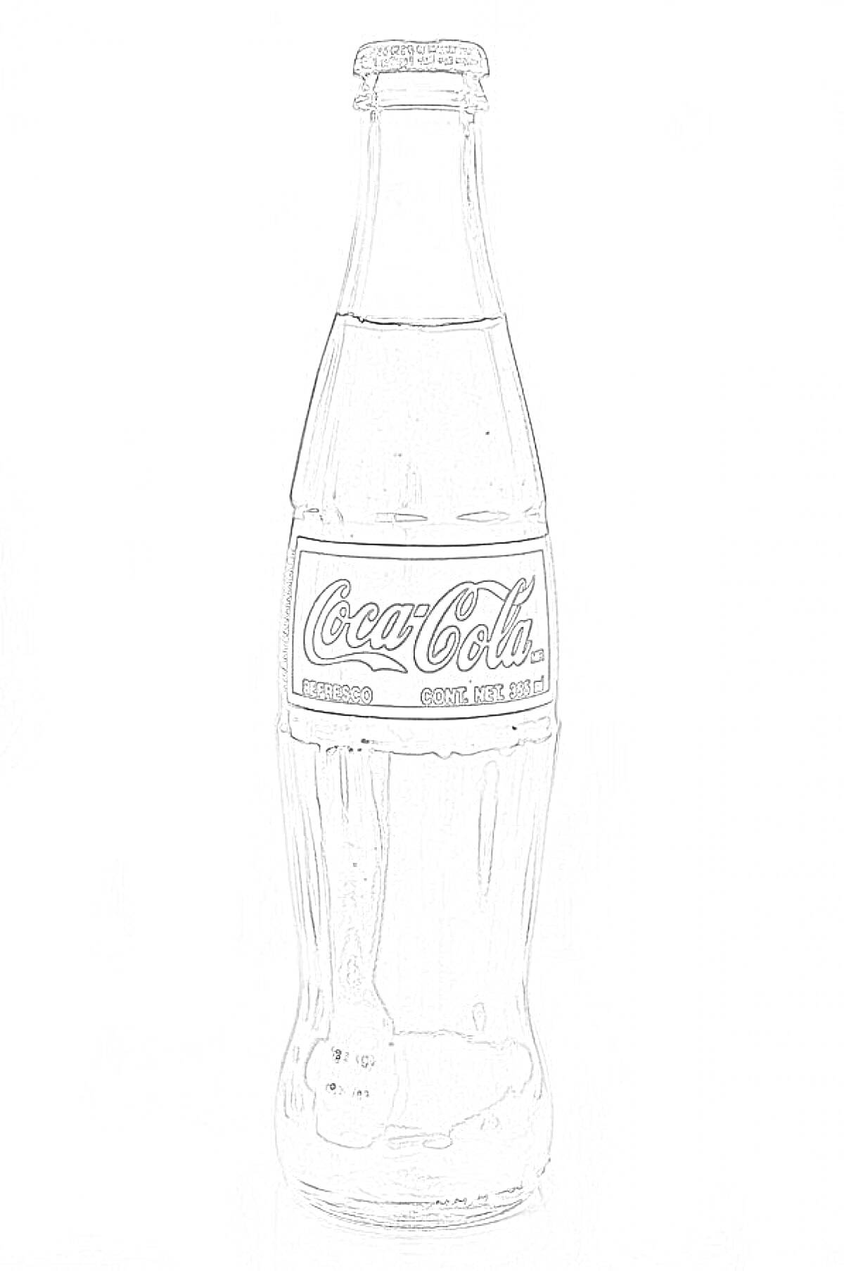 Раскраска бутылка Coca-Cola