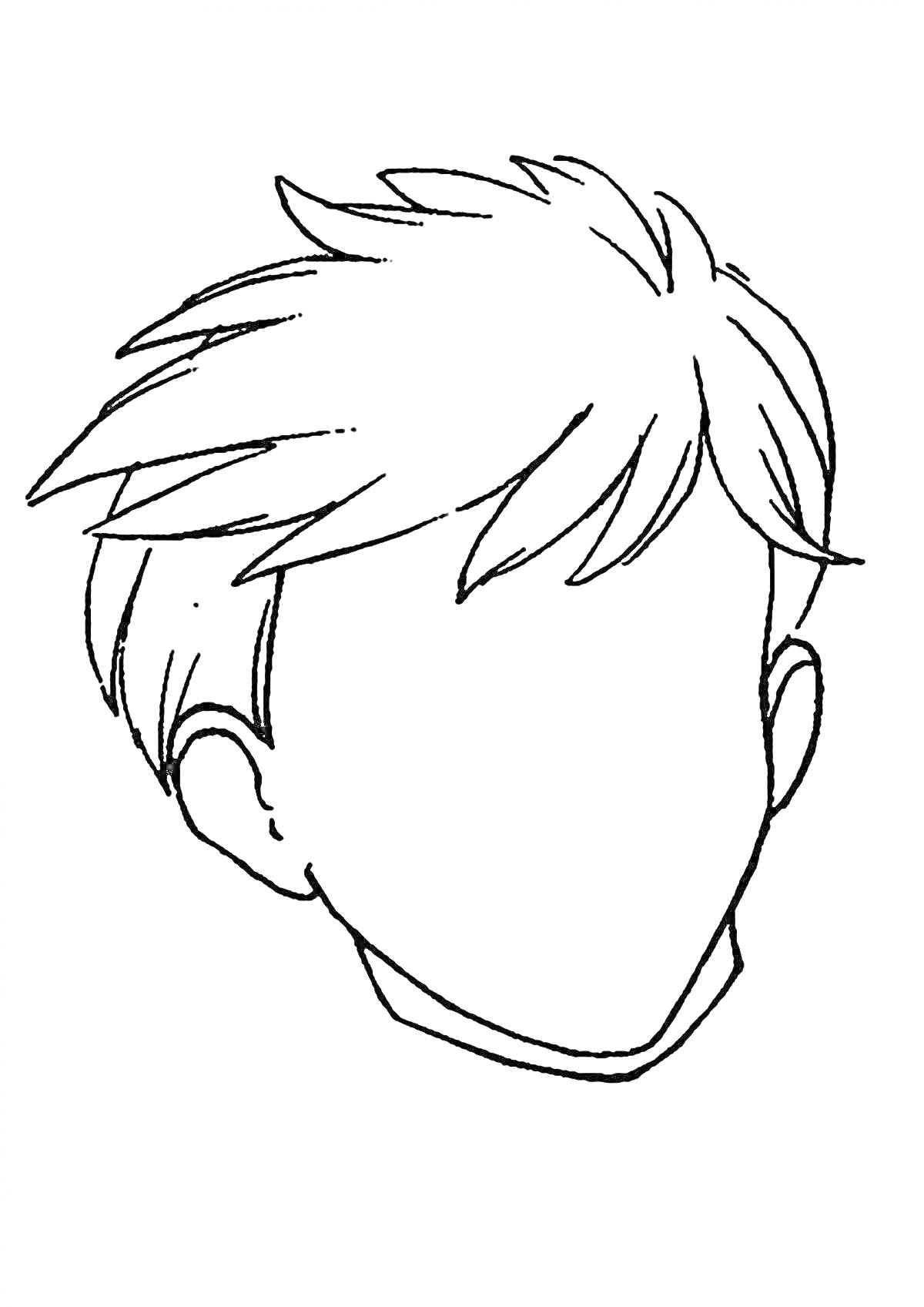 Раскраска портрет мальчика с короткими взъерошенными волосами