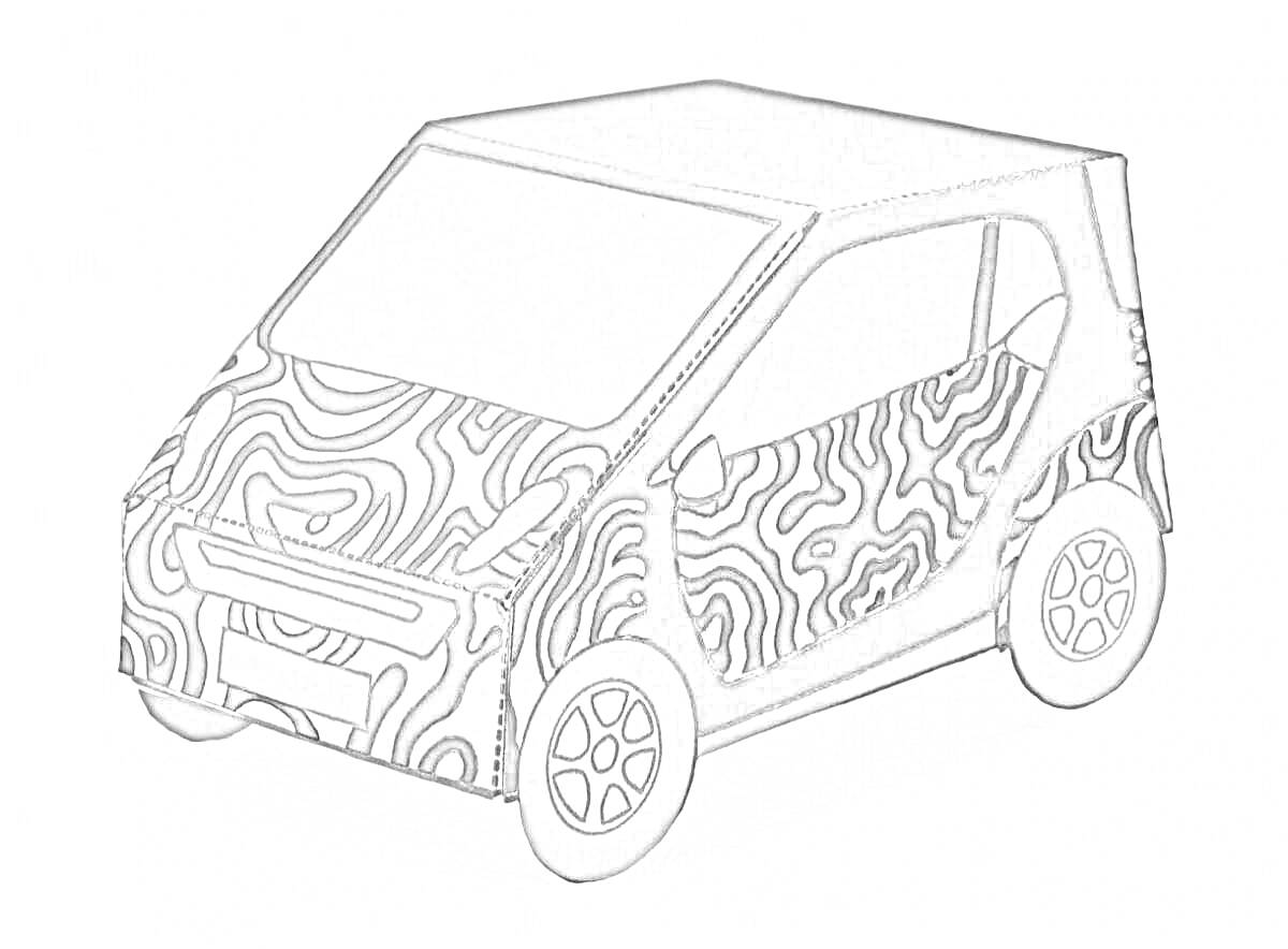 Раскраска Автомобиль с узорами