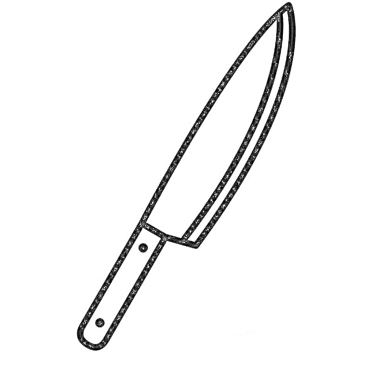 На раскраске изображено: Нож, Рукоятка, Лезвие, Инструмент, Контурные рисунки