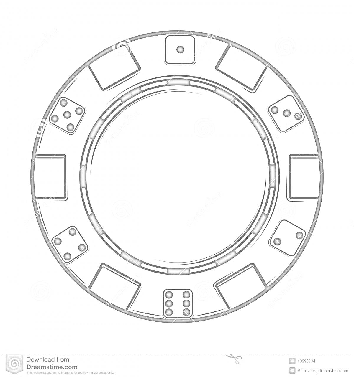 На раскраске изображено: Кости, Игра