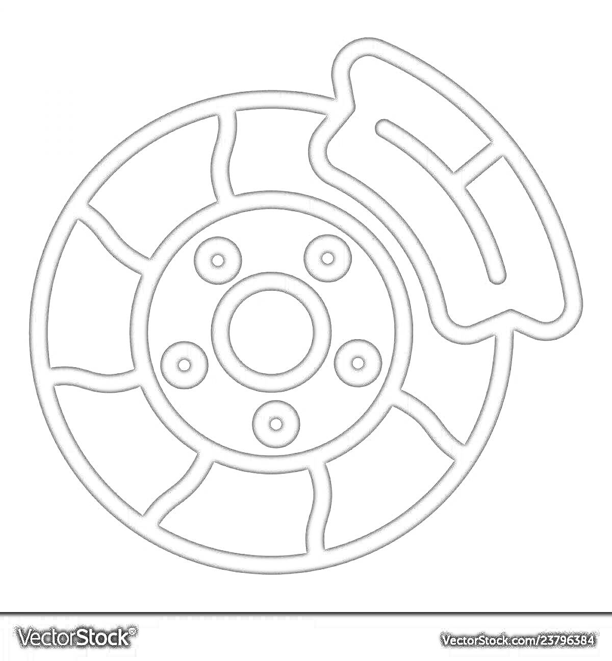 Раскраска Тормозной диск с колодкой