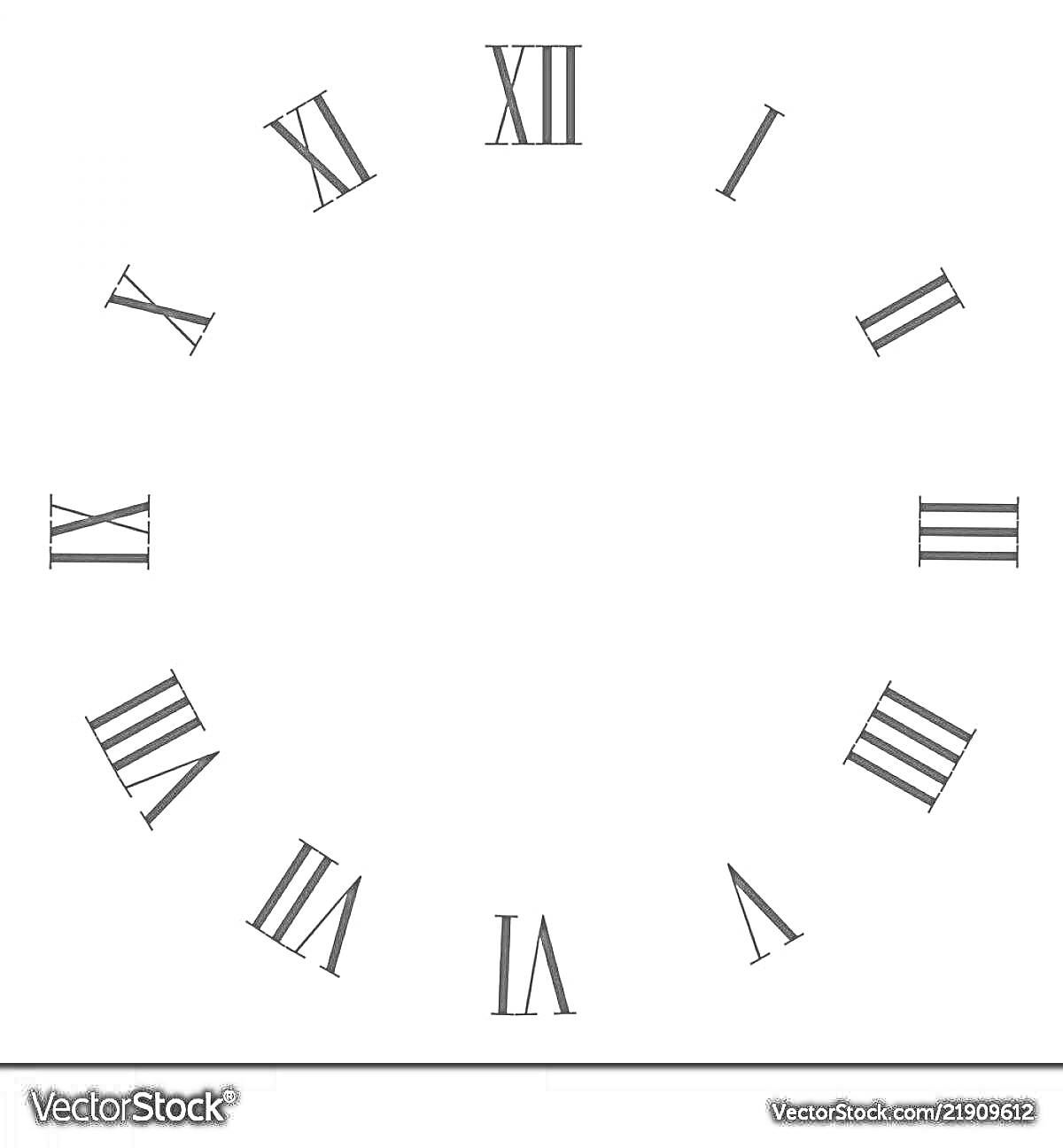 На раскраске изображено: Римские цифры, Циферблат, Часы, Время