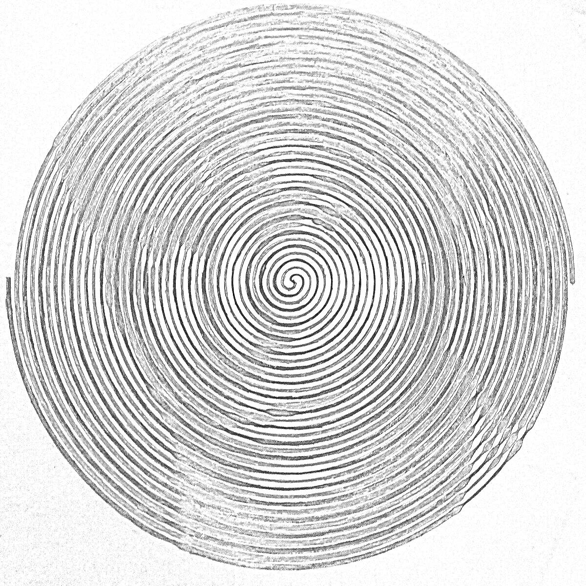 Спиральный узор как раскраска на листе бумаги
