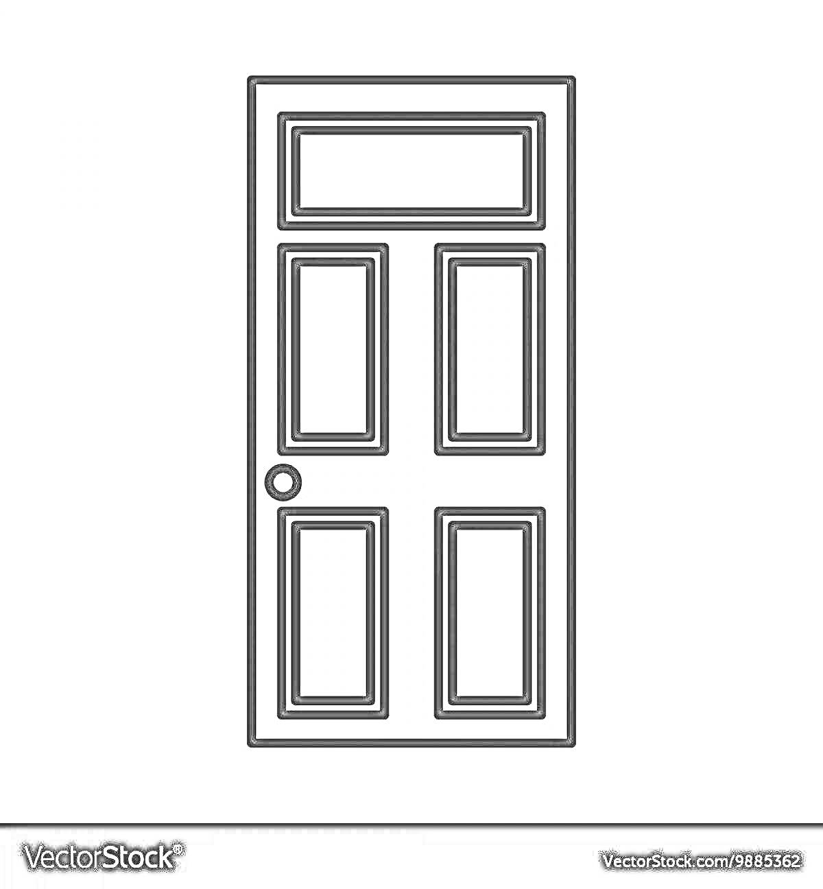На раскраске изображено: Дверь, Панель, Контурные рисунки
