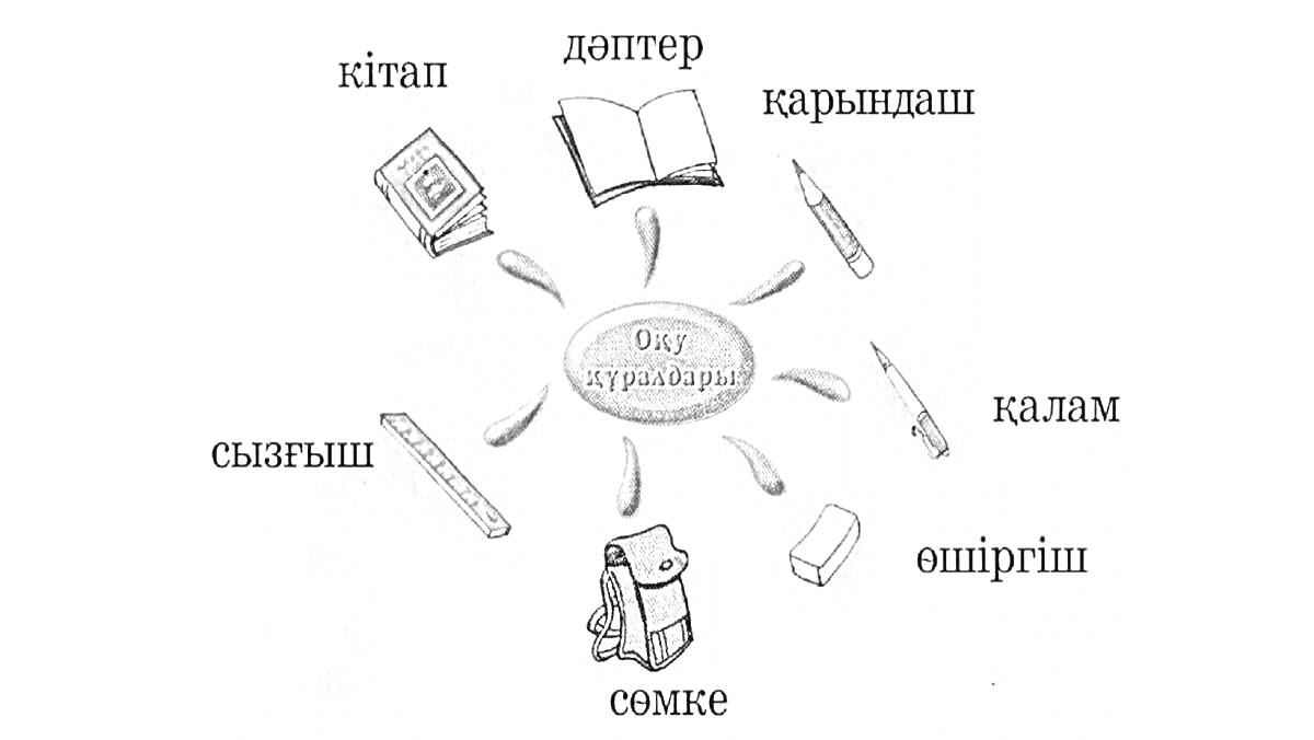 На раскраске изображено: Мектеп