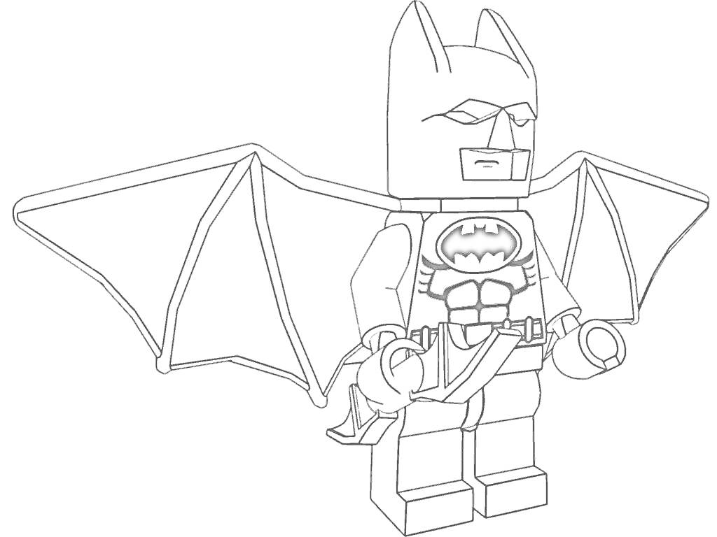 Раскраска Лего Бэтмен с крыльями