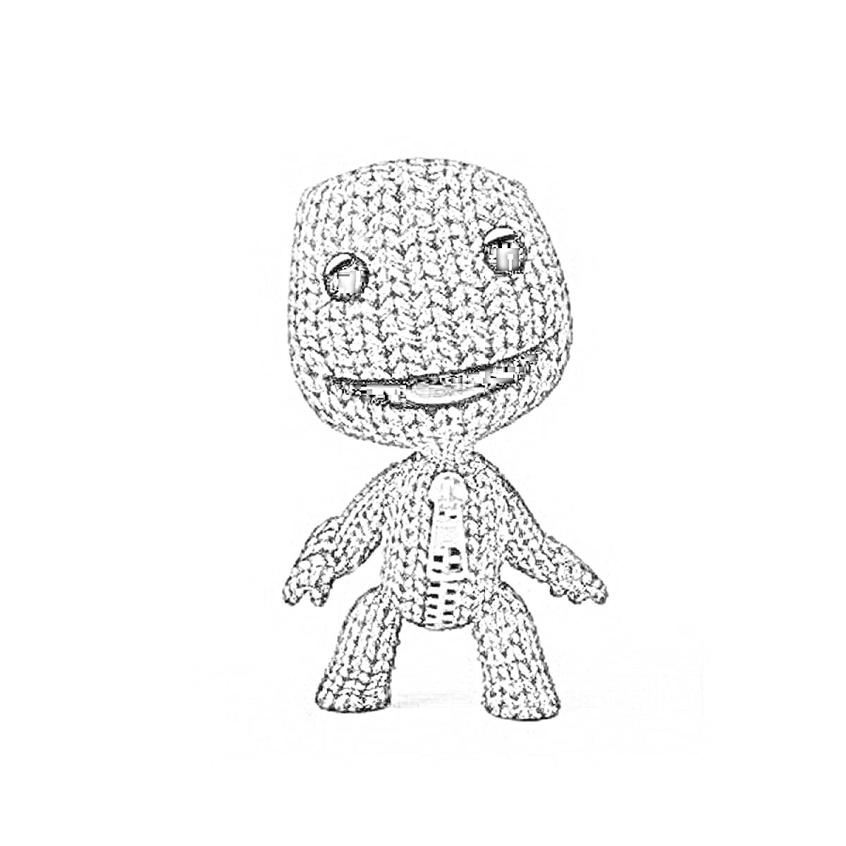  Sackboy из Little Big Planet с застежкой-молнией на животе