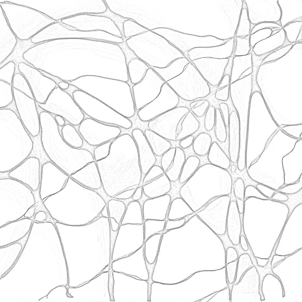 Раскраска Нейрографическая раскраска с пересекающимися органическими линиями и округлыми формами