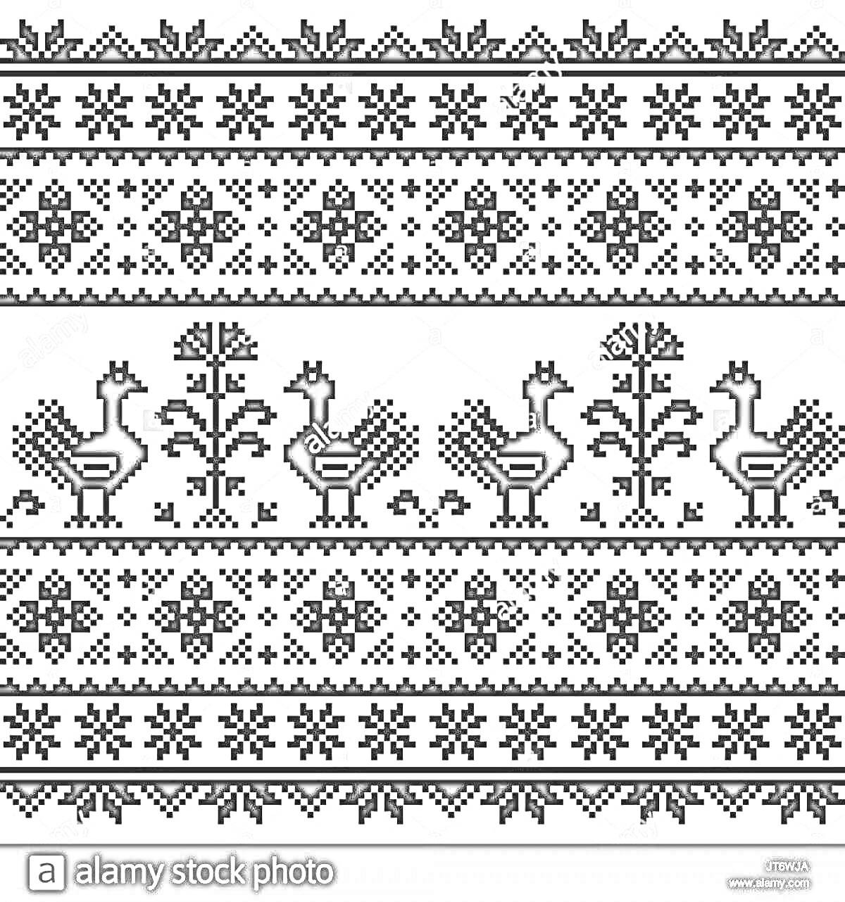 На раскраске изображено: Белорусский орнамент, Цветы, Геометрические узоры, Этнический стиль, Народное искусство