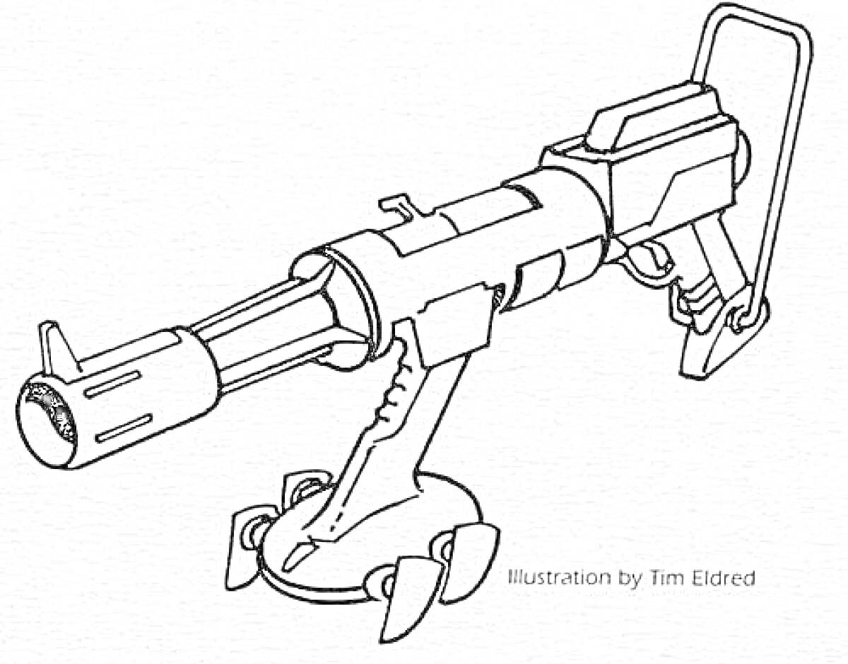 Раскраска Гранатомет на треноге