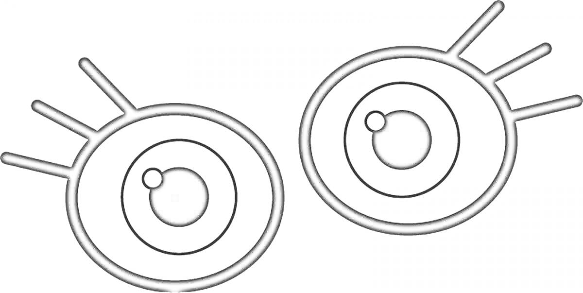 Раскраска Два глаза с ресницами