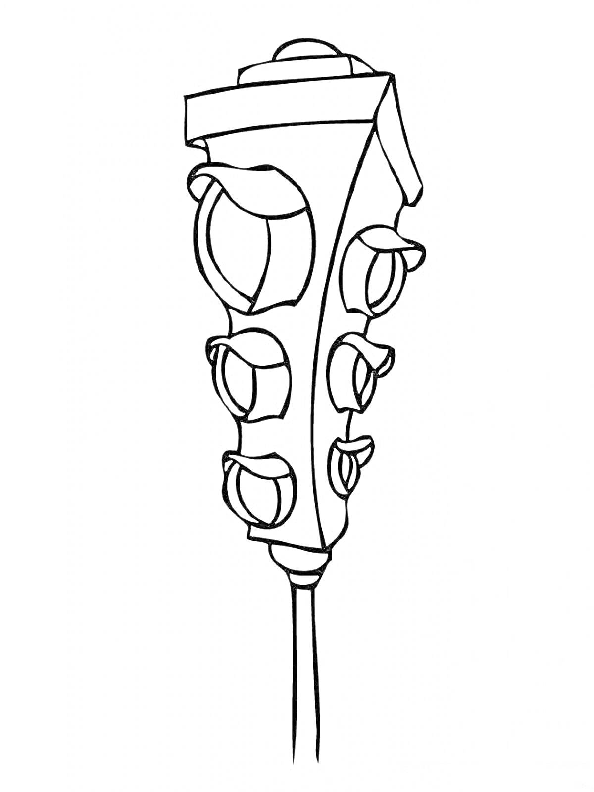 Раскраска Светофор с тремя лампами на каждом из четырех сторон, без цветов
