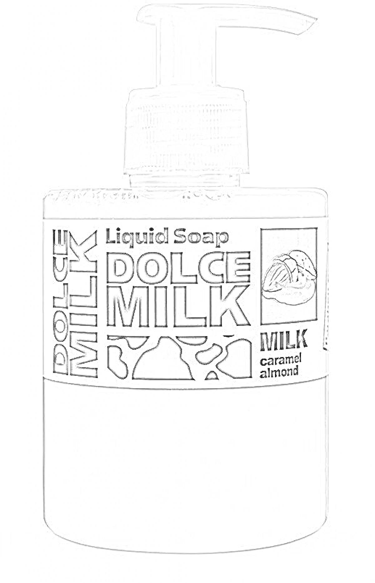 На раскраске изображено: Dolce Milk, Карамель, Молоко, Уход за кожей, Косметика, Гигиена