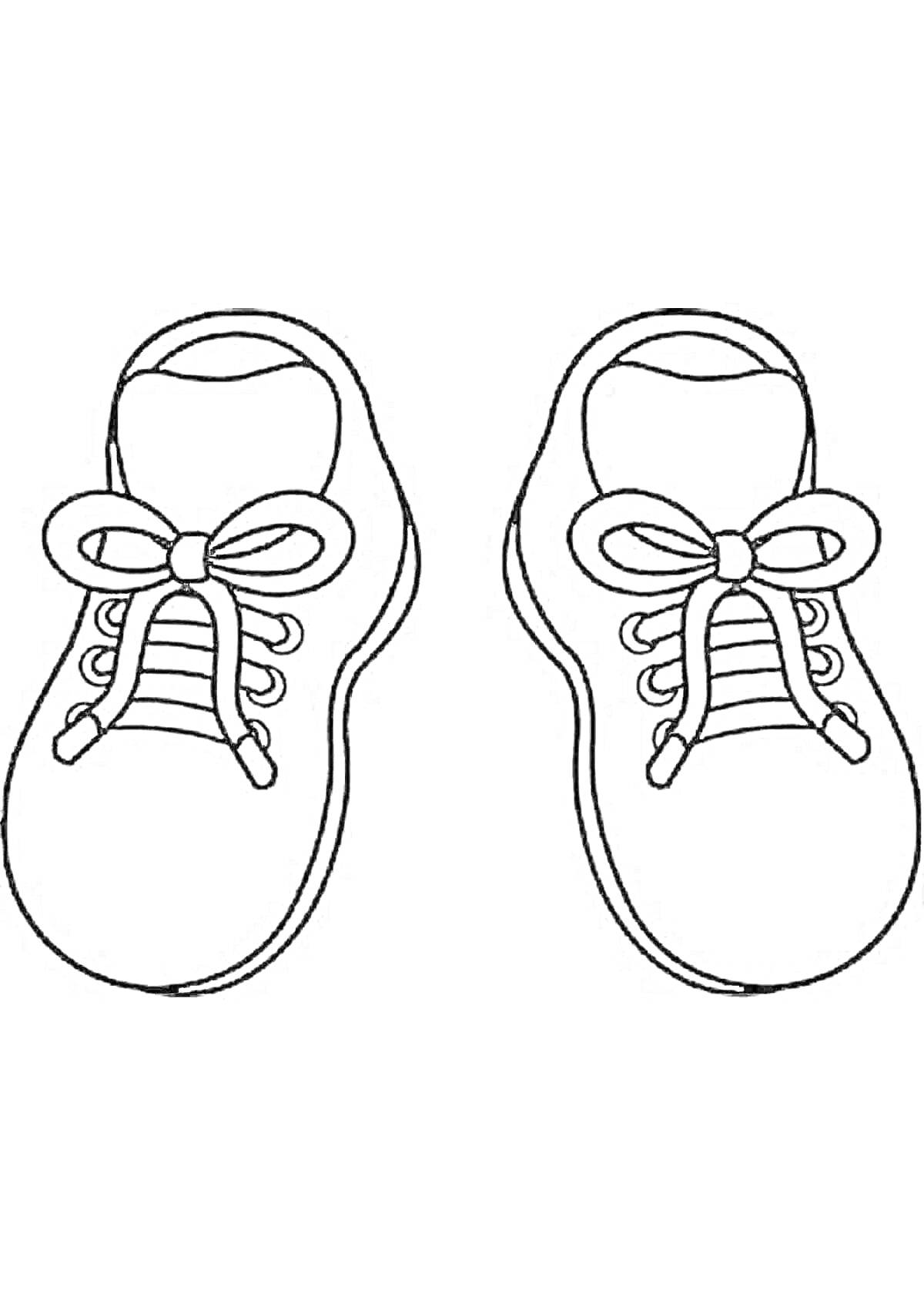 Раскраска Кроссовки с бантиками и шнурками