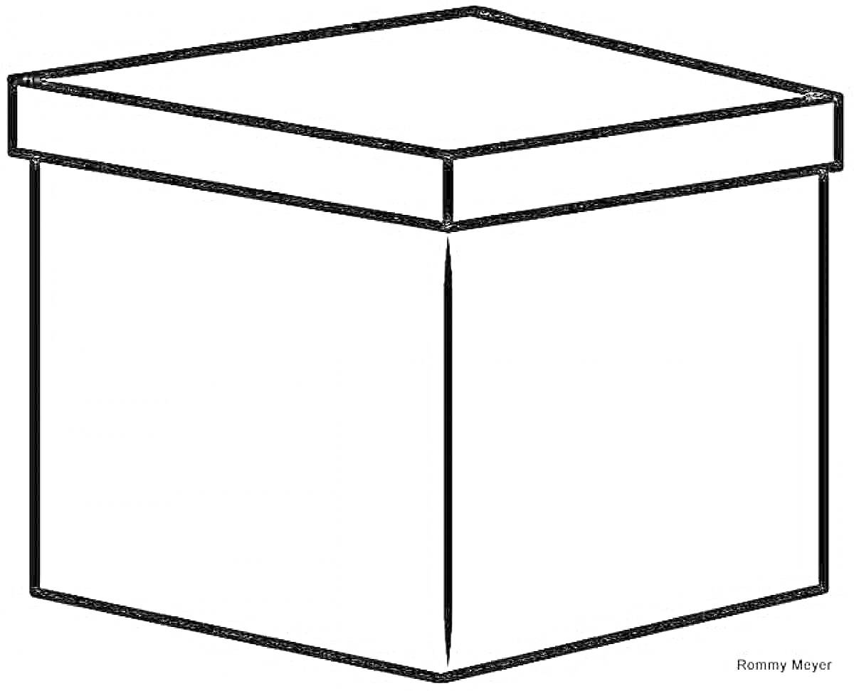 На раскраске изображено: Коробка, Крышка, Геометрия