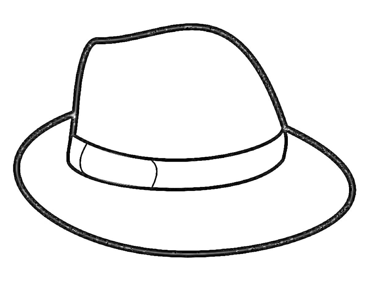 Раскраска Фетровая шляпа с лентой