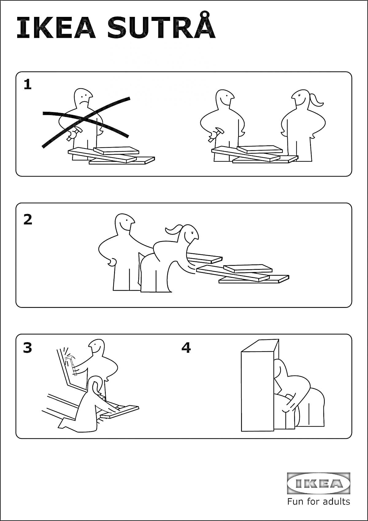 Раскраска Инструкция от IKEA в юмористическом исполнении в стиле Кама Сутры