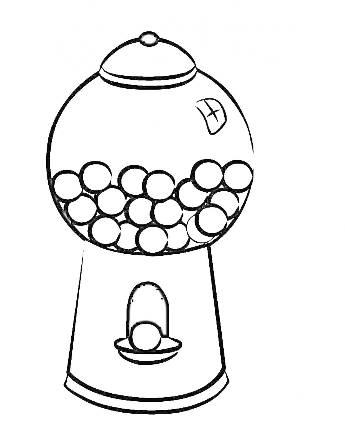 Раскраска автомат с жевательной резинкой с шариками внутри
