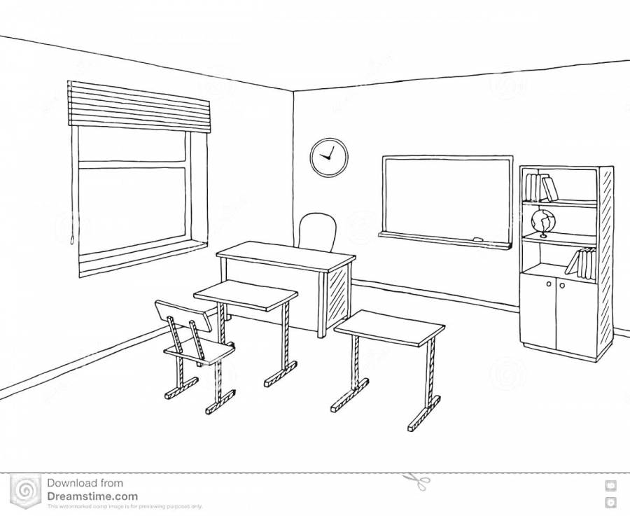 Раскраски классная комната