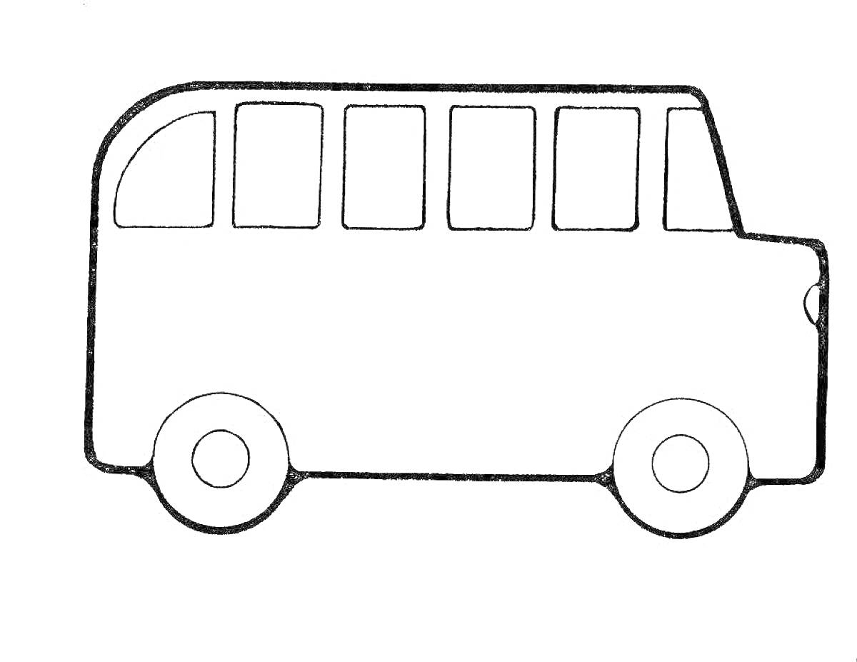 На раскраске изображено: Автобус, Транспорт, Окна, Колёса, Для детей, 2 младшая группа