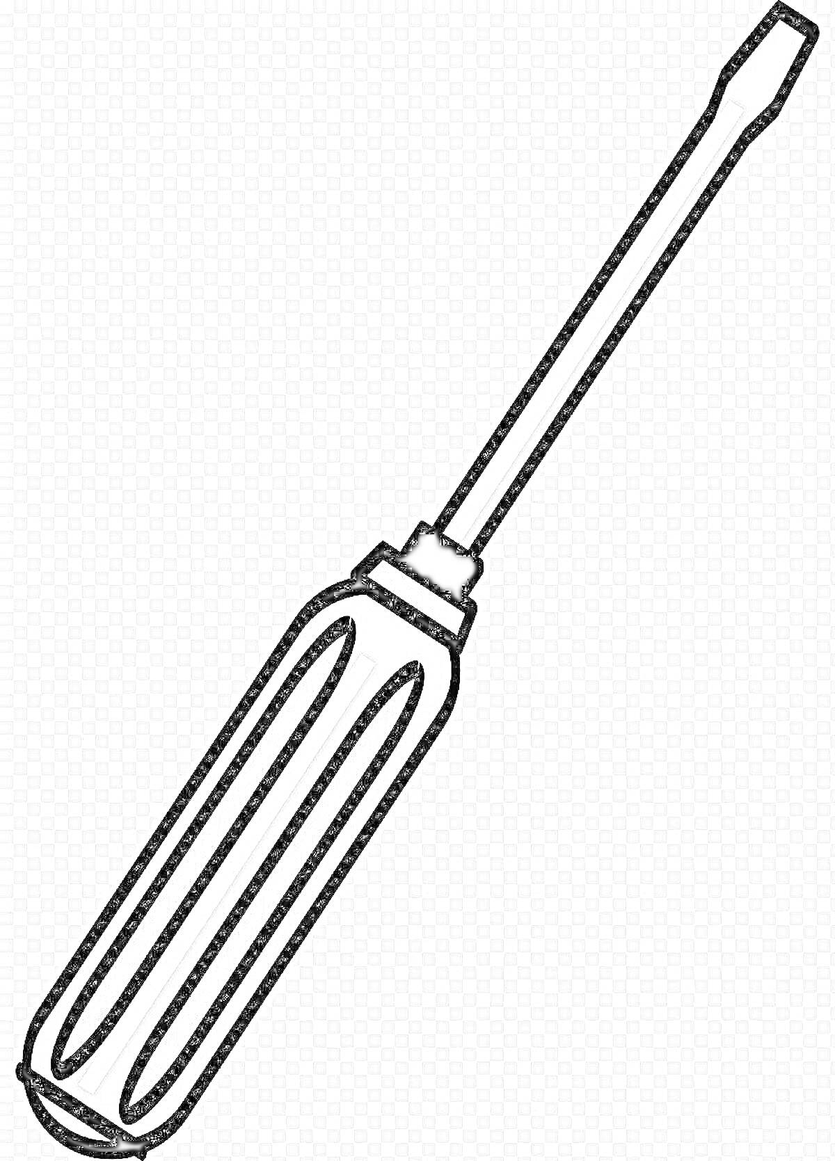 Раскраска отвертка с плоским шлицем