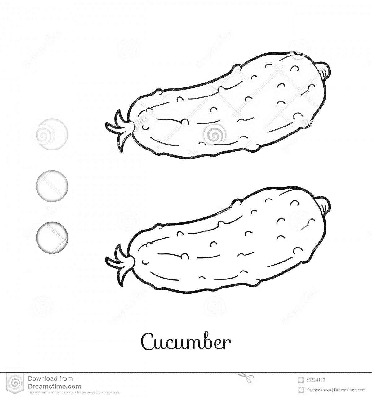 Раскраска Огурец – два огурца и три оттенка серого