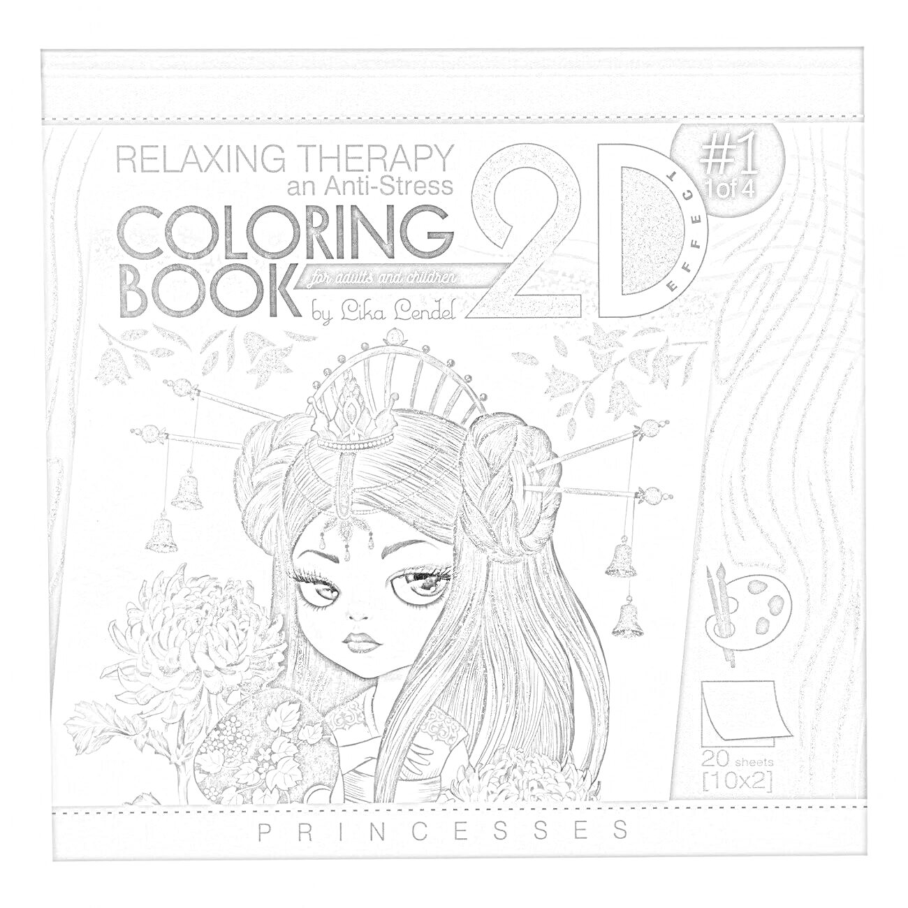 Coloring Book 2D - Relaxing Therapy an Anti-Stress, Princesses