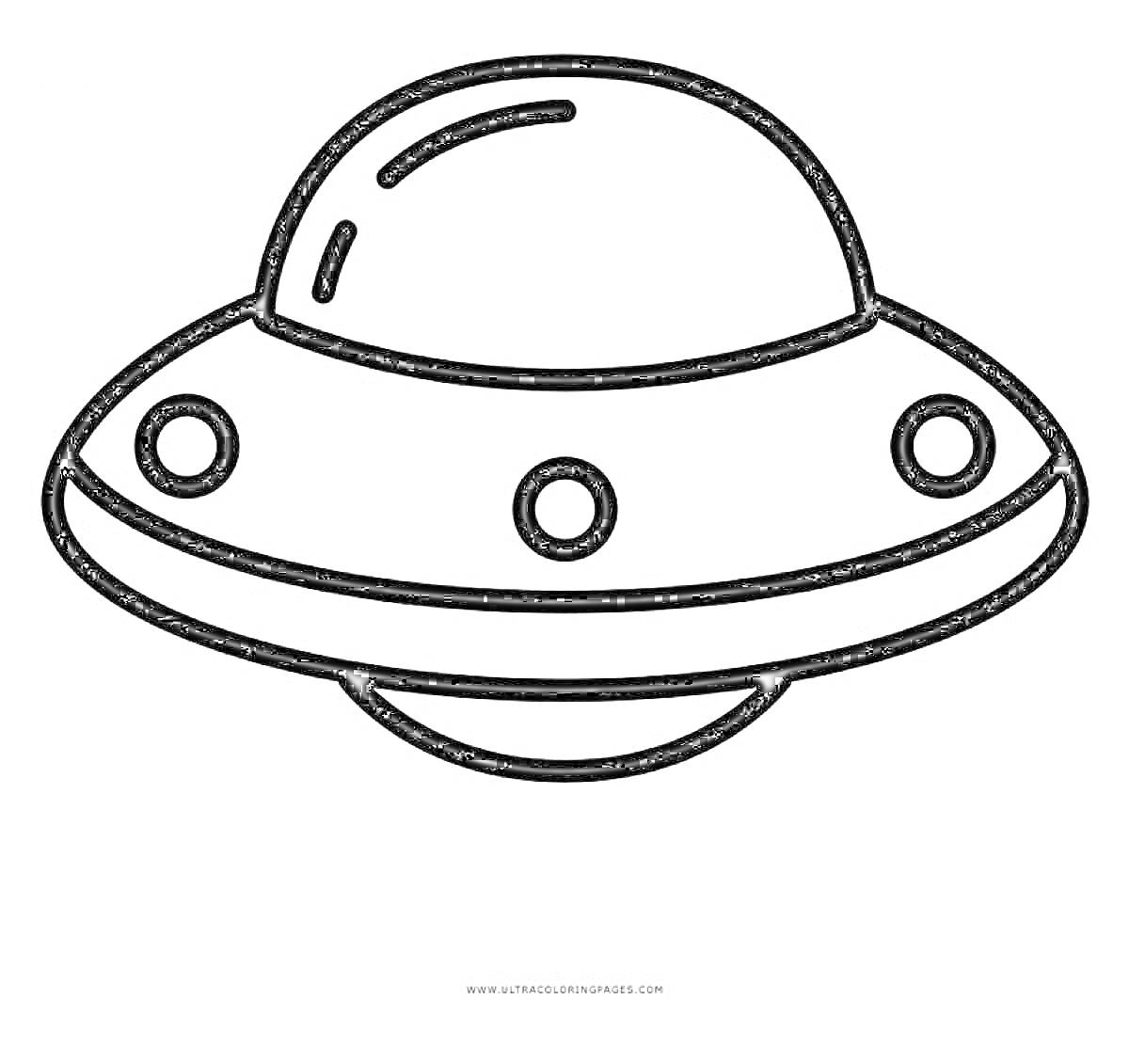 На раскраске изображено: НЛО, Иллюминаторы, Космос, Инопланетяне
