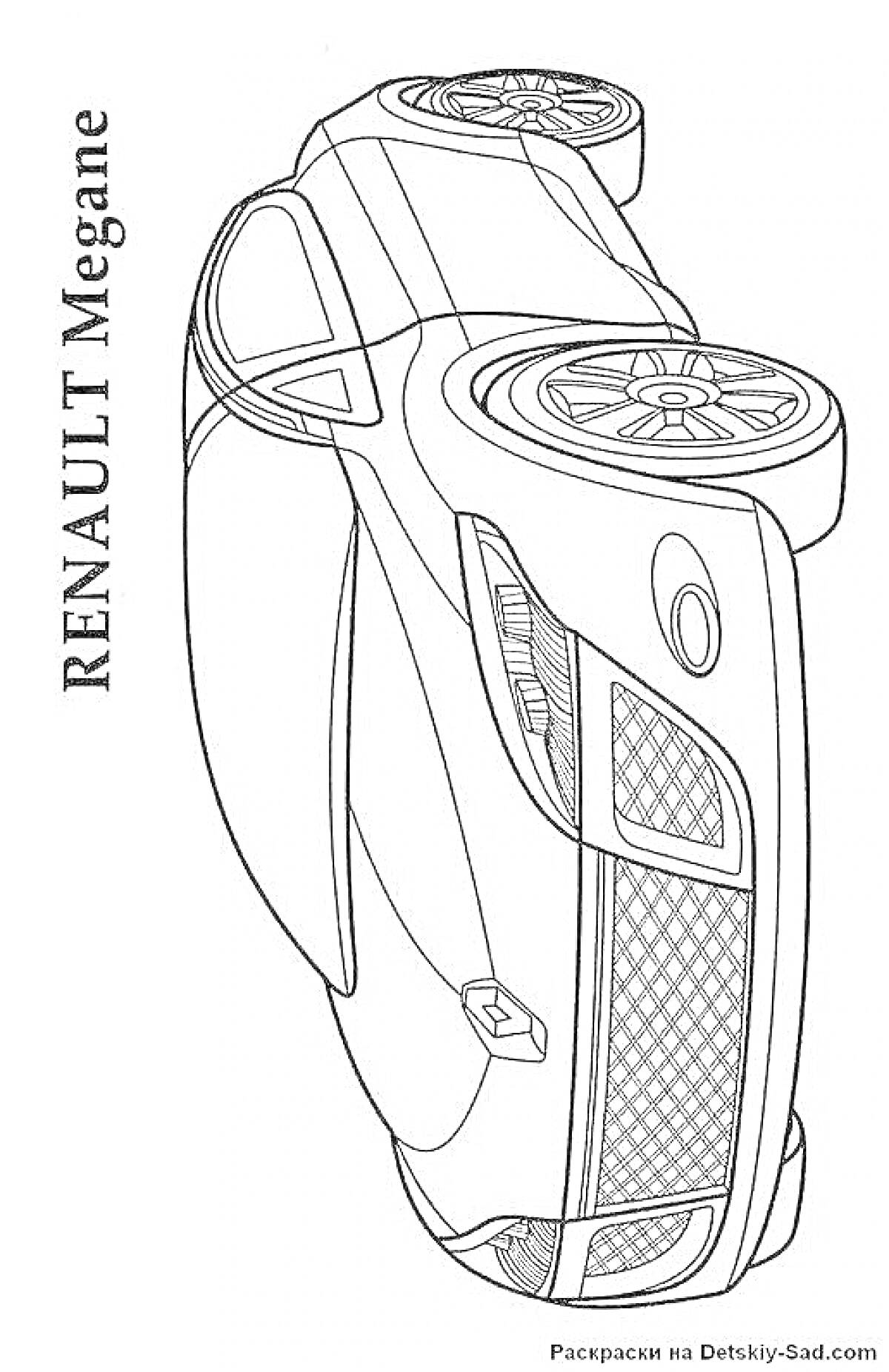 На раскраске изображено: Колёса, Транспорт, Renault