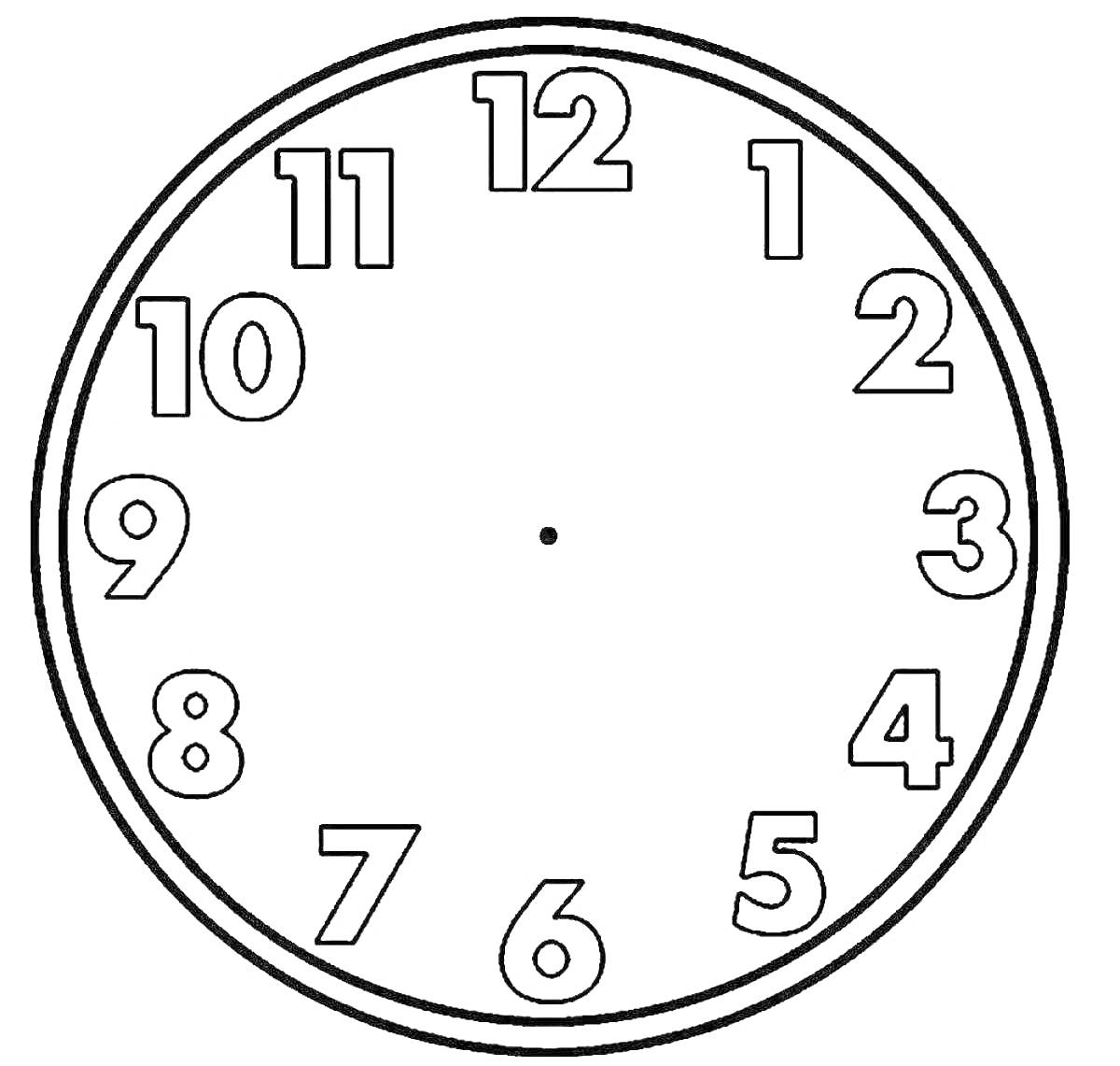 На раскраске изображено: Часы, Циферблат, Цифры, Время, Обучение