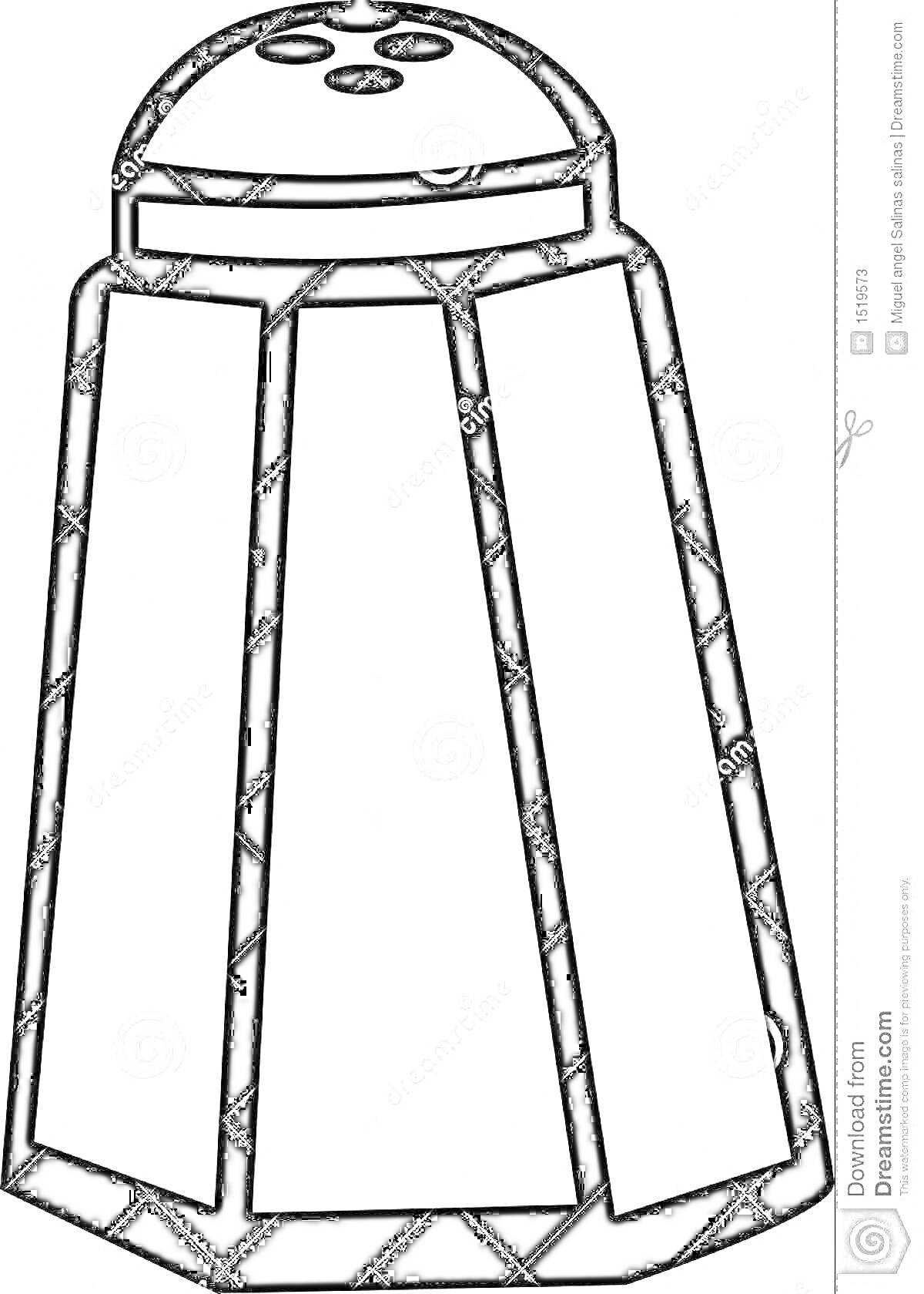 На раскраске изображено: Соль, Солонка, Кухонная утварь