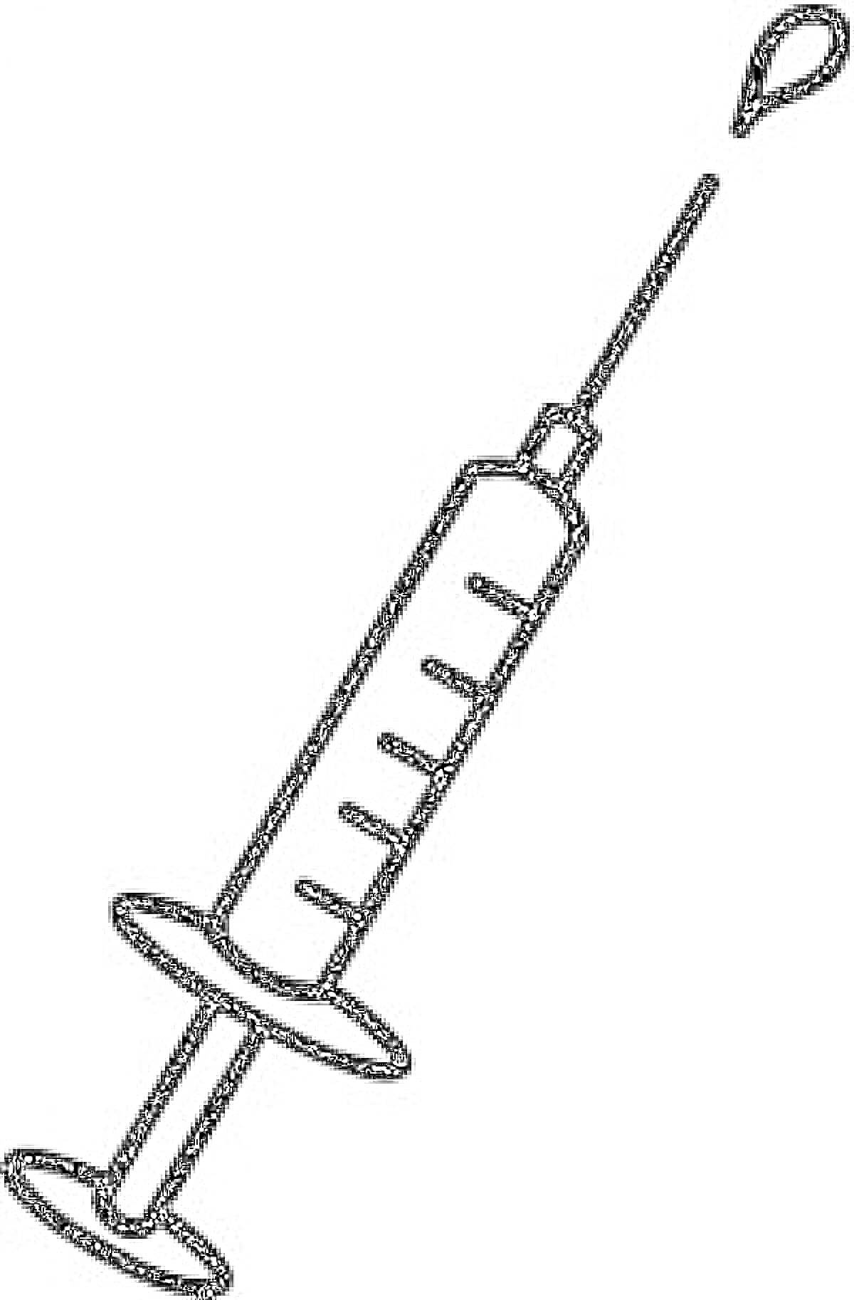 Раскраска Шприц с каплей жидкости