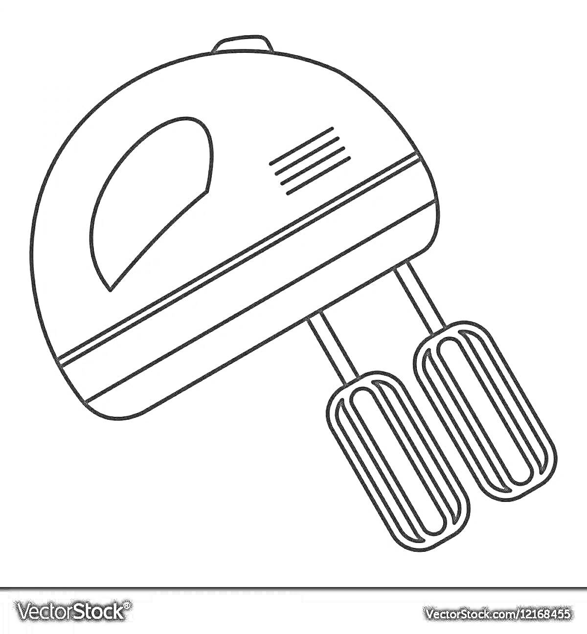 Раскраска Миксер с двумя венчиками