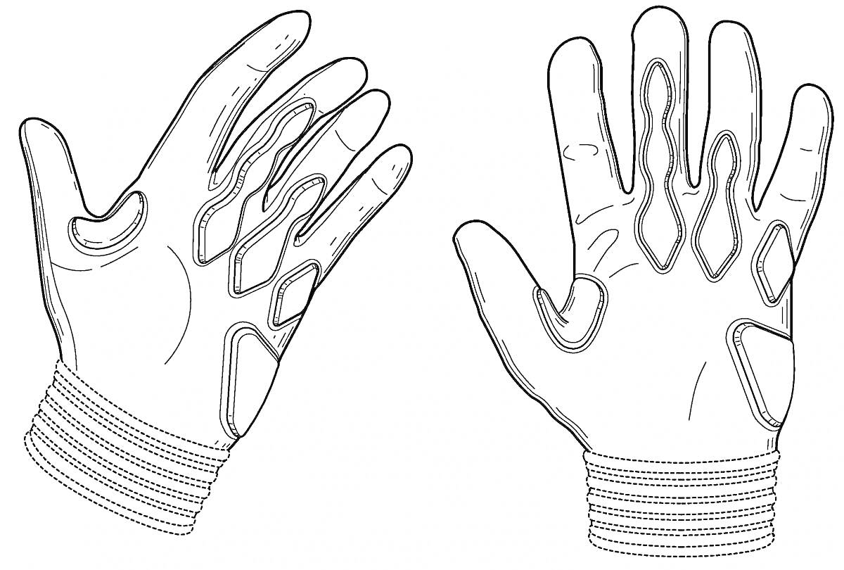 На раскраске изображено: Перчатки, Узоры