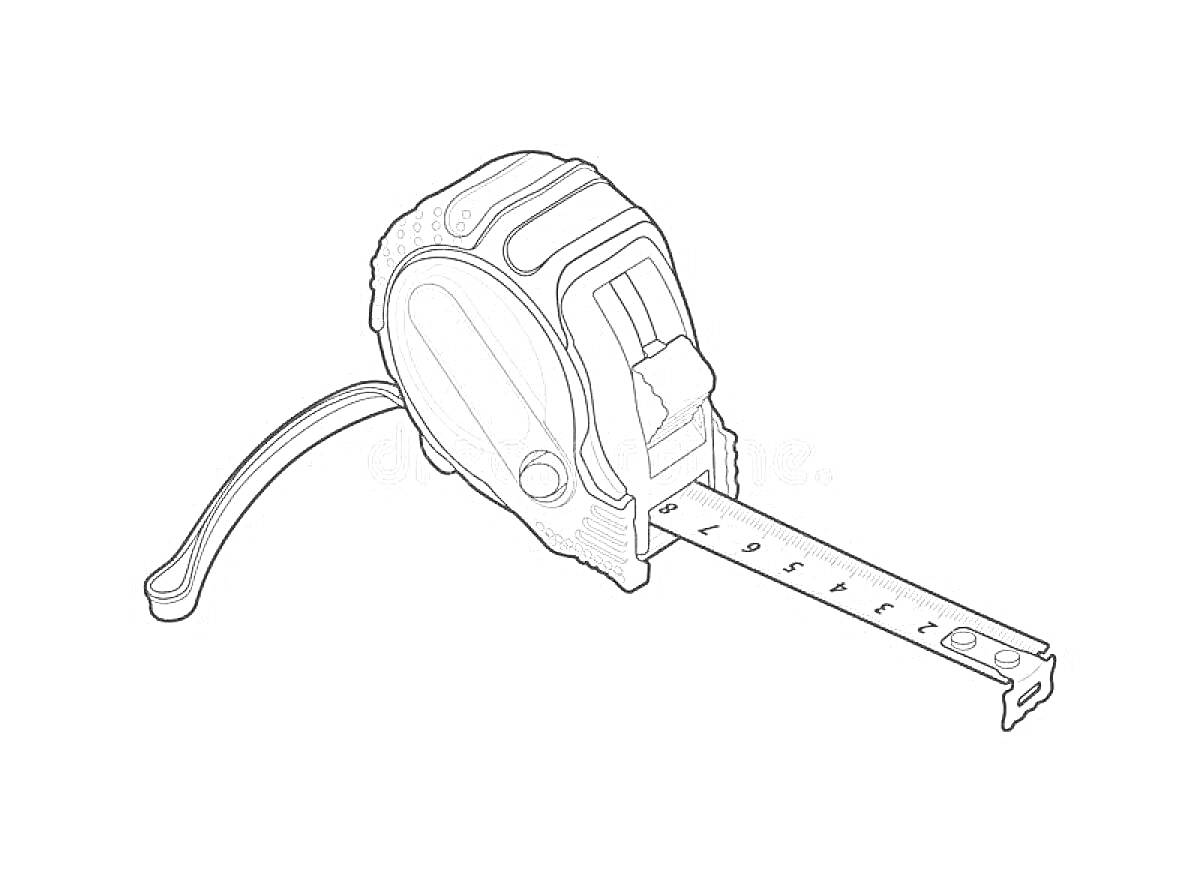 Раскраска Рулетка с выдвижной измерительной лентой
