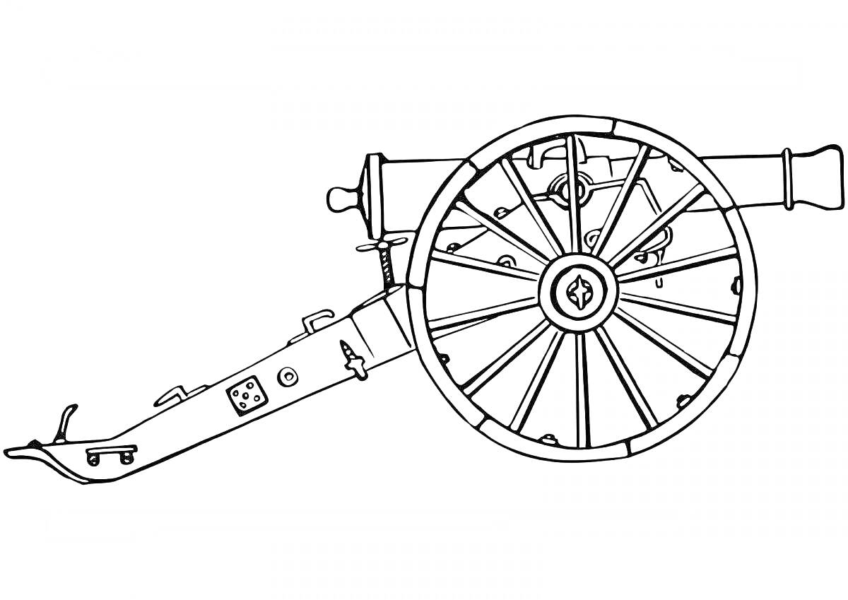 Царь-пушка с декоративным колесом и стволом