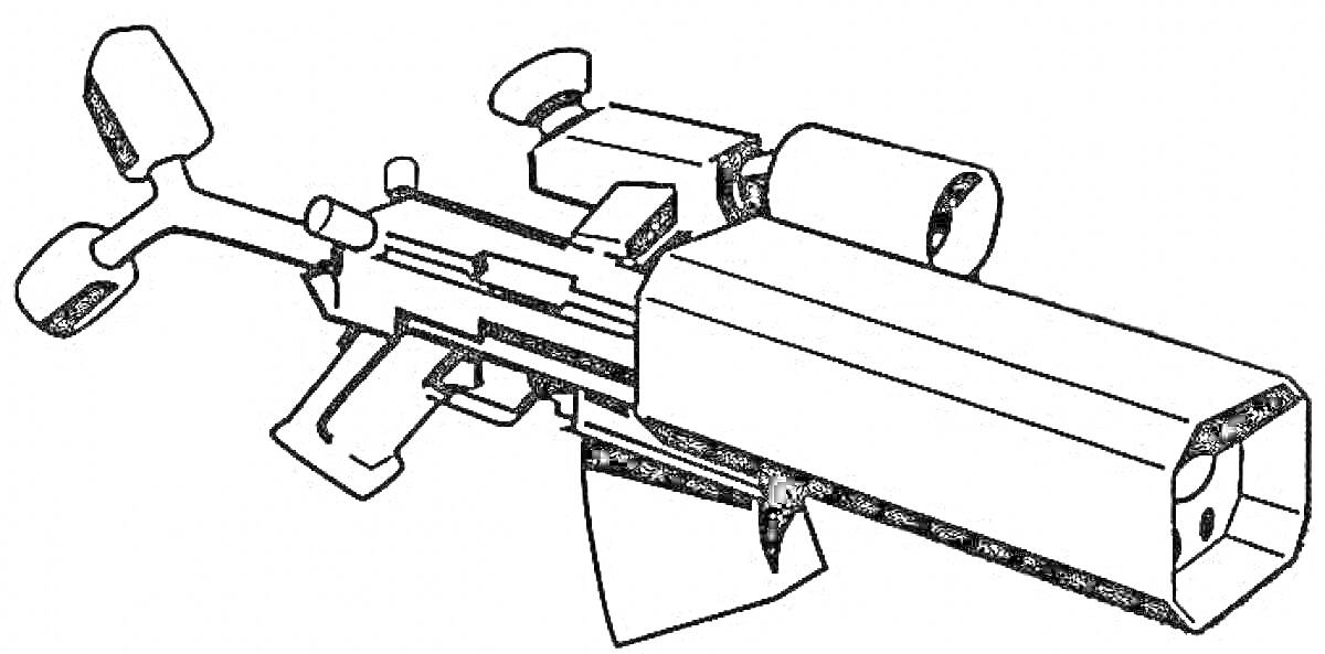 Раскраска Ракетница с прицелом и рукояткой