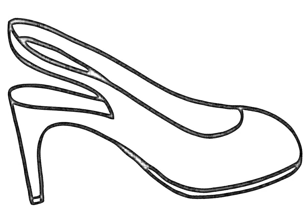 Раскраска Туфли с ремешком и высоким каблуком