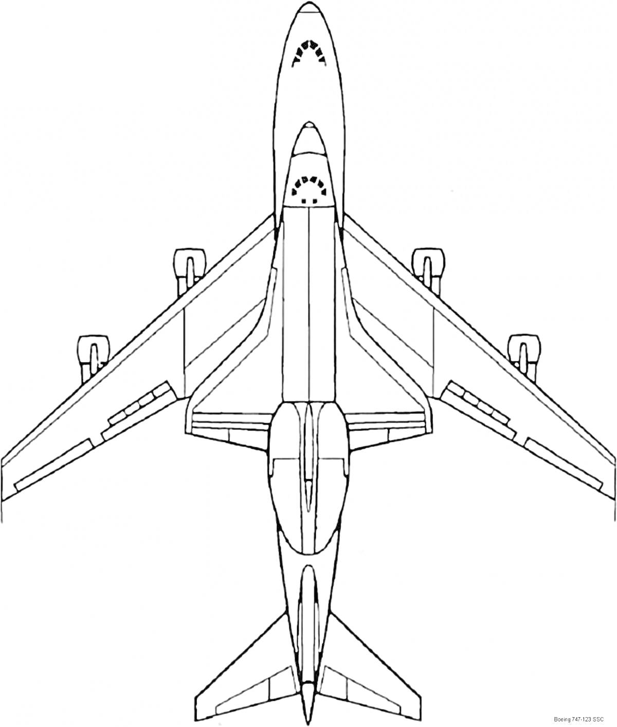 Вид сверху на транспортный самолёт АН-225 