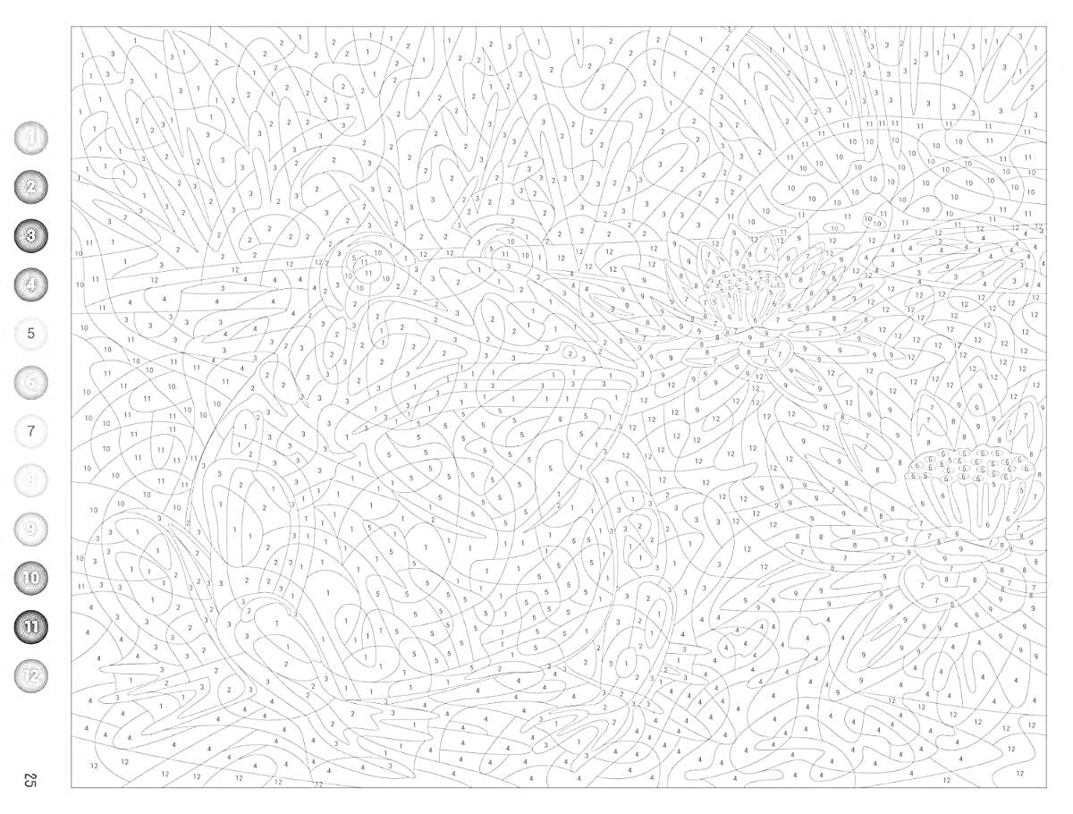 Раскраска Рисование по номерам - Сложный узор
