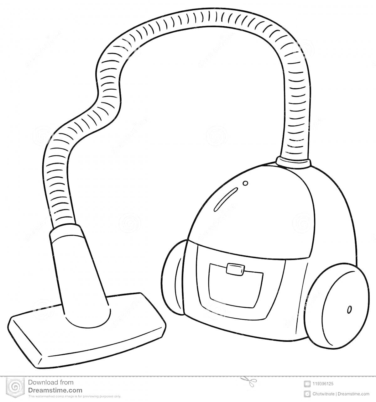 На раскраске изображено: Пылесос, Уборка, Шланг, Колёса, Техника, Домашнее хозяйство