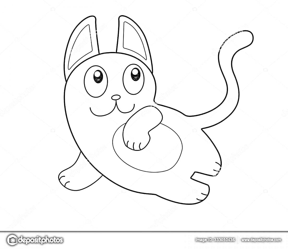 На раскраске изображено: Кот, Хвост, Уши