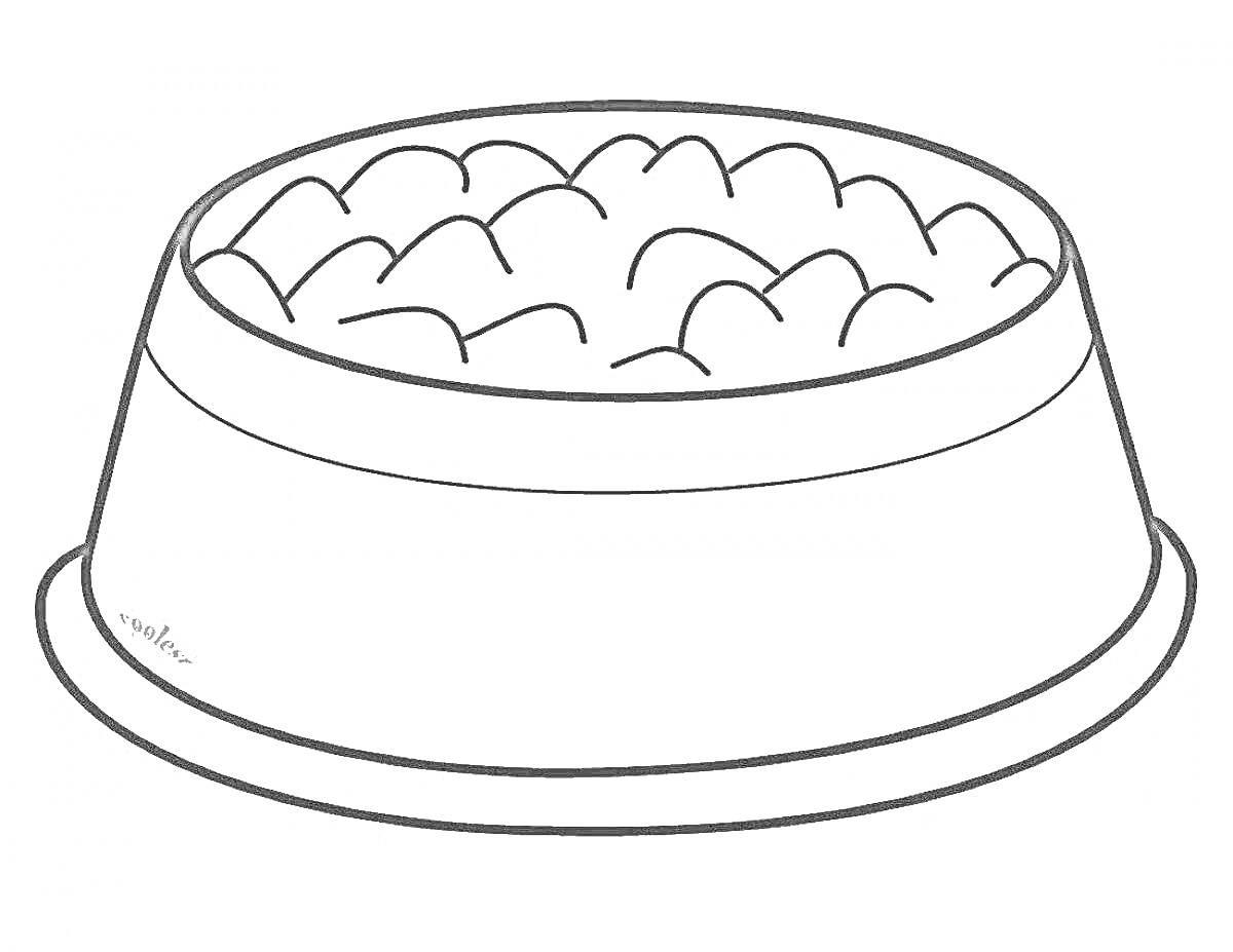 Раскраска Миска с едой для домашних животных