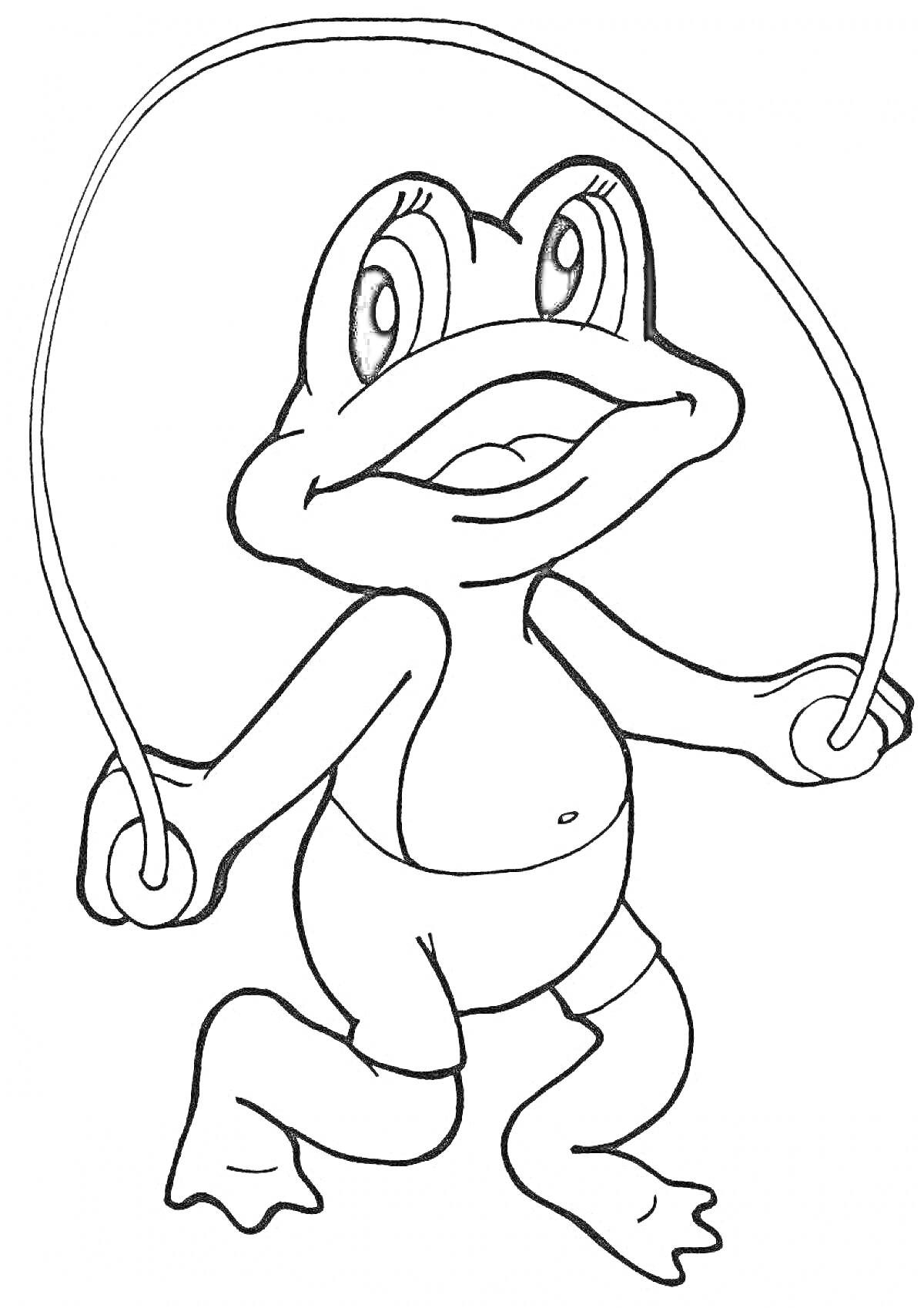 Раскраска Лягушонок на скакалке