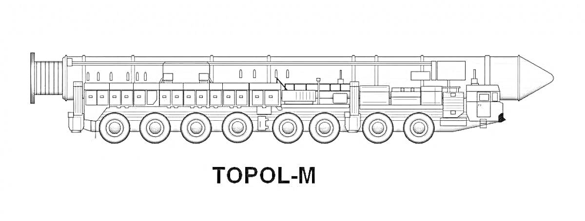 Ракетный комплекс Тополь-М на колесном шасси