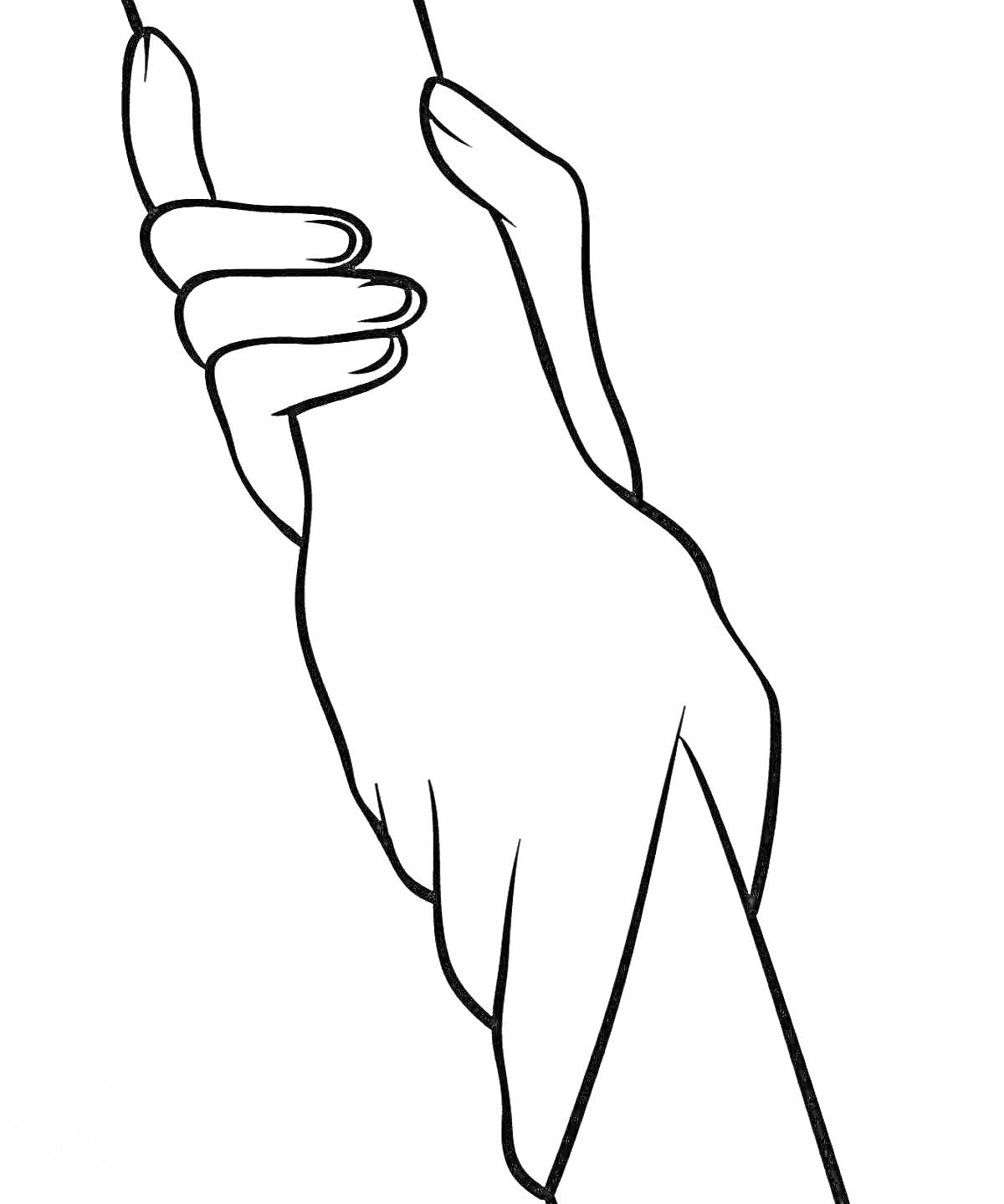 Раскраска Рука, держащая другую руку