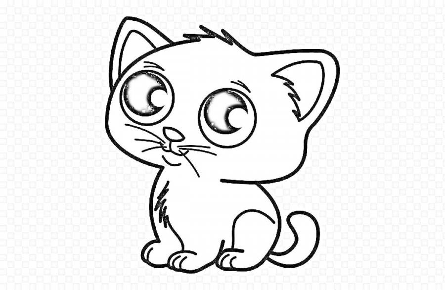 Маленькие котики раскраска