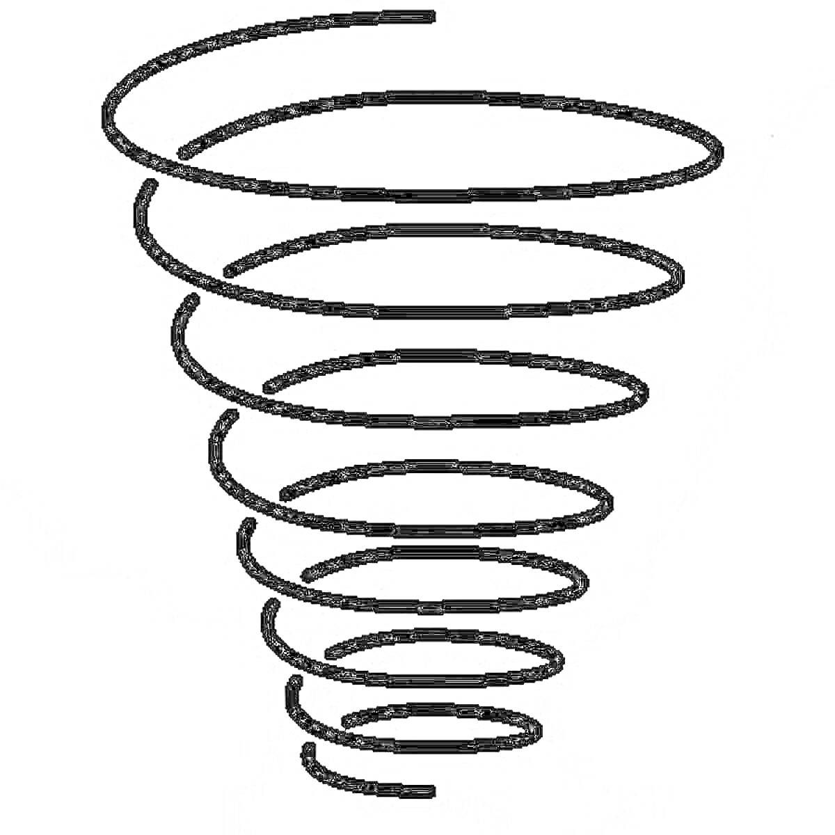 Вихревая спираль с круглыми витками