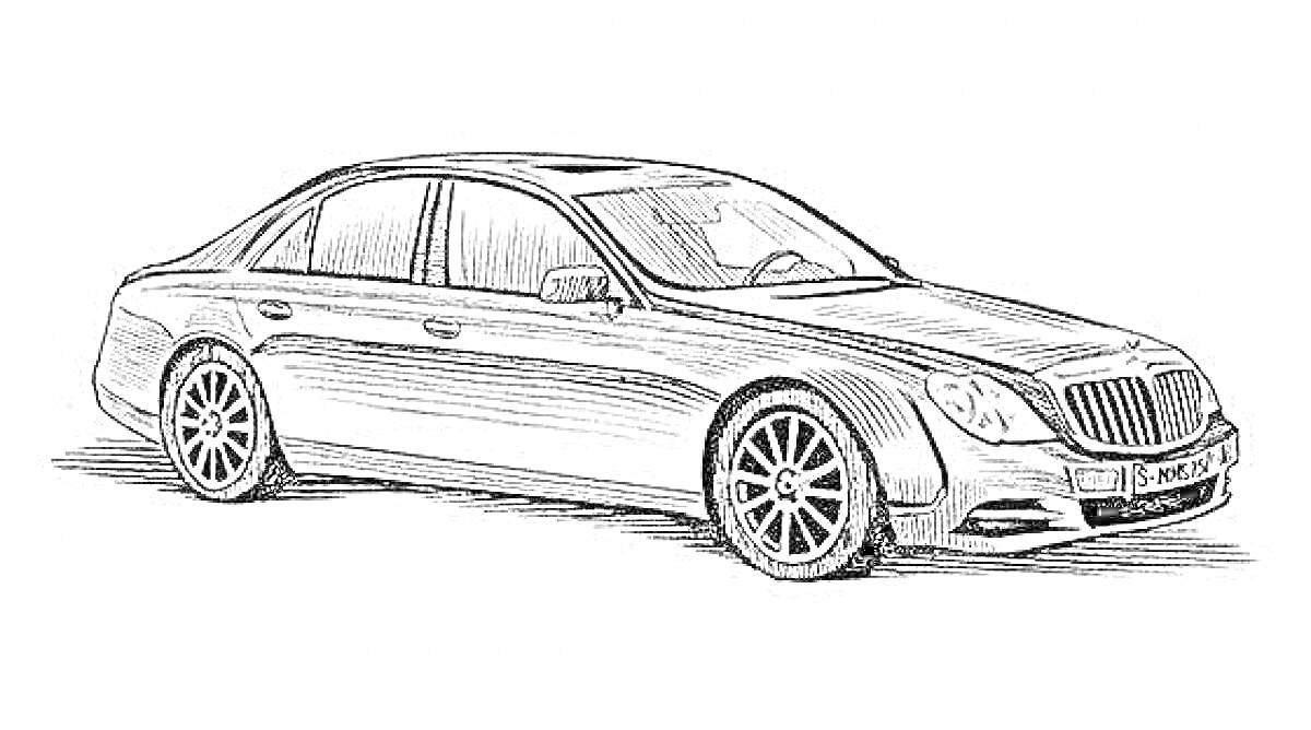Раскраска Черно-белая раскраска автомобиля 